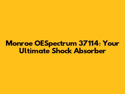 Monroe OESpectrum 37114: Your Ultimate Shock Absorber