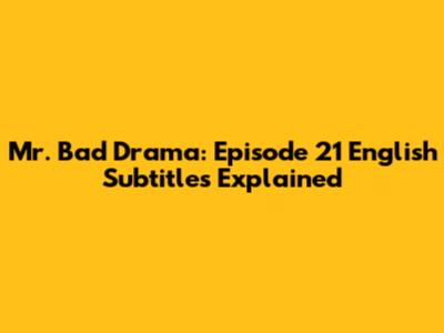 Mr. Bad Drama: Episode 21 English Subtitles Explained