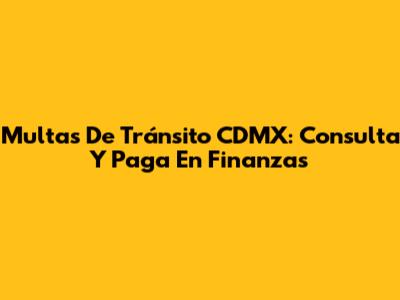 Multas De Tránsito CDMX: Consulta Y Paga En Finanzas