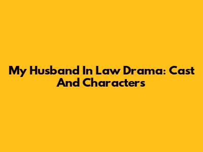 My Husband In Law Drama: Cast And Characters
