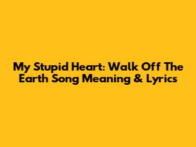 My Stupid Heart: Walk Off The Earth Song Meaning & Lyrics