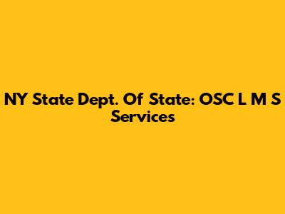 NY State Dept. Of State: OSC L M S Services