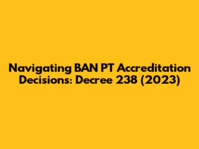 Navigating BAN PT Accreditation Decisions: Decree 238 (2023)