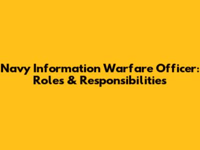 Navy Information Warfare Officer: Roles & Responsibilities