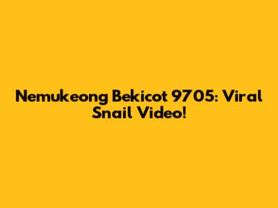 Nemukeong Bekicot 9705: Viral Snail Video!