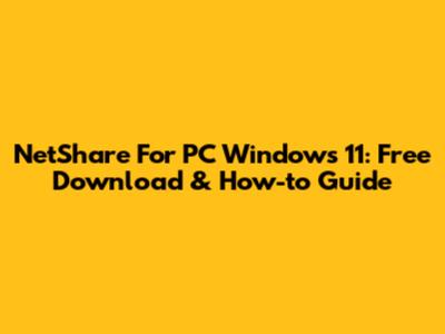 NetShare For PC Windows 11: Free Download & How-to Guide