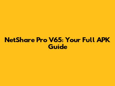 NetShare Pro V65: Your Full APK Guide
