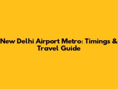 New Delhi Airport Metro: Timings & Travel Guide