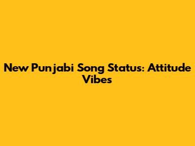 New Punjabi Song Status: Attitude Vibes