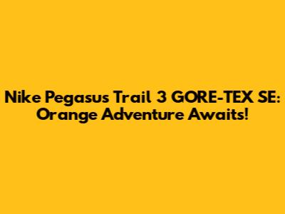 Nike Pegasus Trail 3 GORE-TEX SE: Orange Adventure Awaits!