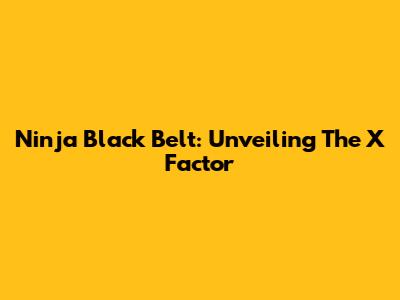 Ninja Black Belt: Unveiling The X Factor