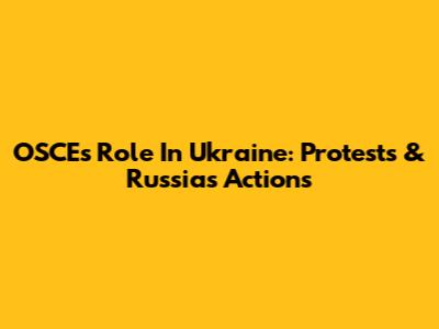 OSCE's Role In Ukraine: Protests & Russia's Actions