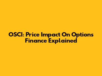 OSCI: Price Impact On Options Finance Explained