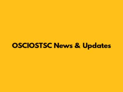 OSCIOSTSC News & Updates