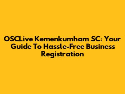 OSCLive Kemenkumham SC: Your Guide To Hassle-Free Business Registration