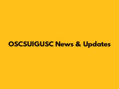 OSCSUIGUSC News & Updates