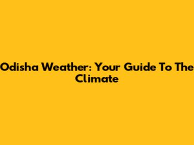 Odisha Weather: Your Guide To The Climate