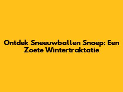 Ontdek Sneeuwballen Snoep: Een Zoete Wintertraktatie