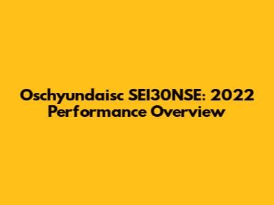 Oschyundaisc SEI30NSE: 2022 Performance Overview