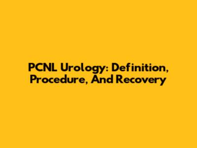 PCNL Urology: Definition, Procedure, And Recovery
