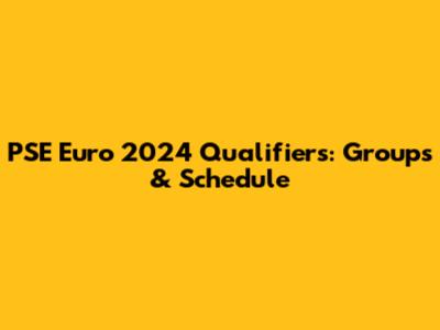 PSE Euro 2024 Qualifiers: Groups & Schedule
