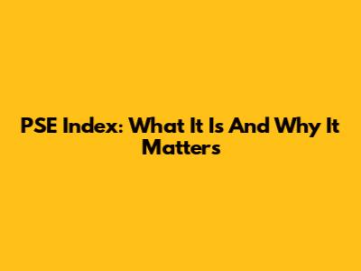 PSE Index: What It Is And Why It Matters