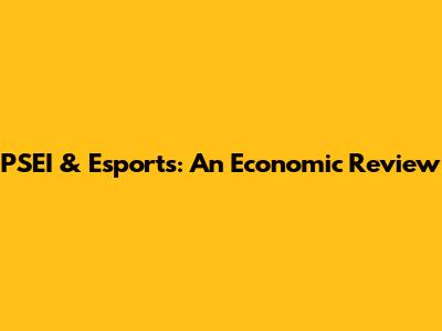 PSEI & Esports: An Economic Review