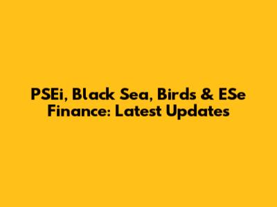 PSEi, Black Sea, Birds & ESe Finance: Latest Updates