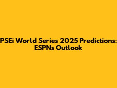 PSEi World Series 2025 Predictions: ESPN's Outlook
