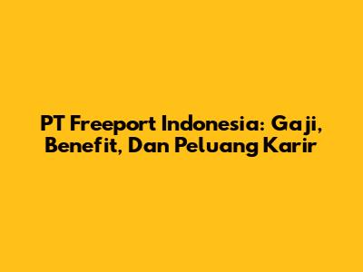 PT Freeport Indonesia: Gaji, Benefit, Dan Peluang Karir