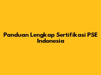 Panduan Lengkap Sertifikasi PSE Indonesia