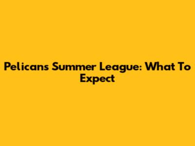 Pelicans Summer League: What To Expect