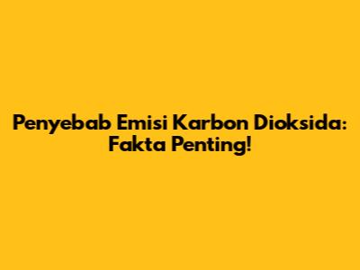 Penyebab Emisi Karbon Dioksida: Fakta Penting!
