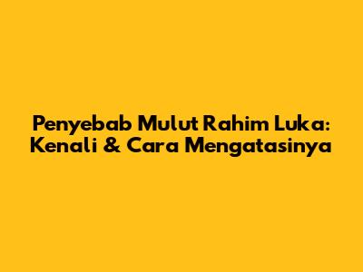 Penyebab Mulut Rahim Luka: Kenali & Cara Mengatasinya