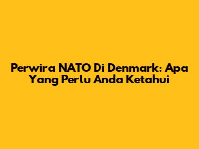 Perwira NATO Di Denmark: Apa Yang Perlu Anda Ketahui