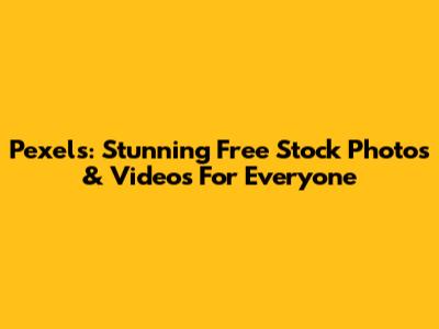 Pexels: Stunning Free Stock Photos & Videos For Everyone