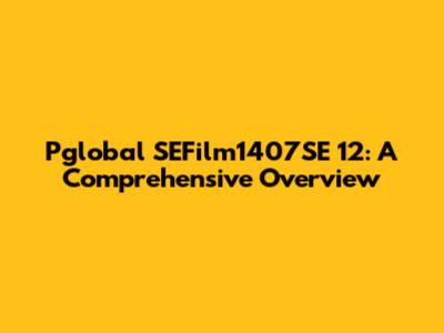 Pglobal SEFilm1407SE 12: A Comprehensive Overview
