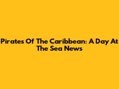 Pirates Of The Caribbean: A Day At The Sea News