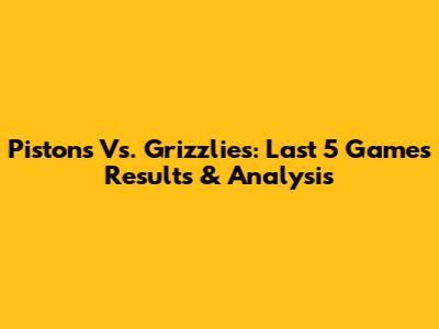 Pistons Vs. Grizzlies: Last 5 Games Results & Analysis
