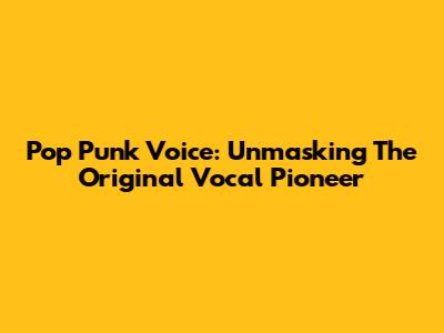 Pop Punk Voice: Unmasking The Original Vocal Pioneer