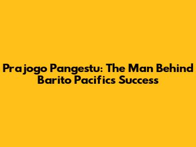 Prajogo Pangestu: The Man Behind Barito Pacific's Success