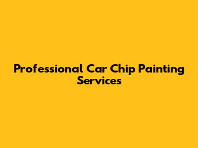 Professional Car Chip Painting Services