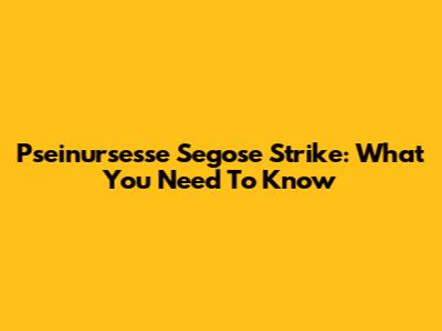 Pseinursesse Segose Strike: What You Need To Know
