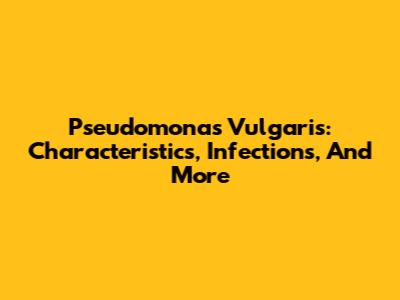 Pseudomonas Vulgaris: Characteristics, Infections, And More