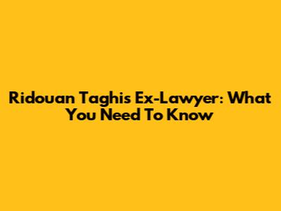 Ridouan Taghi's Ex-Lawyer: What You Need To Know