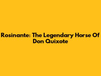 Rosinante: The Legendary Horse Of Don Quixote
