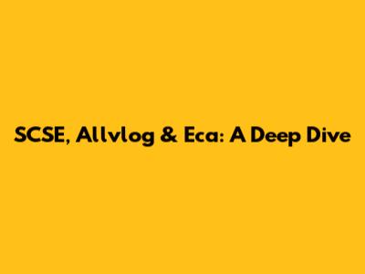 SCSE, Allvlog & Eca: A Deep Dive
