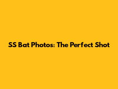 SS Bat Photos: The Perfect Shot