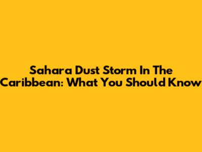 Sahara Dust Storm In The Caribbean: What You Should Know