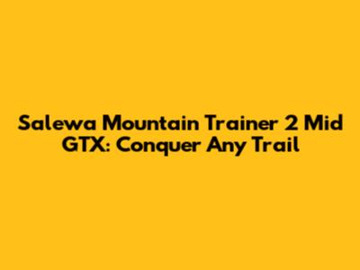 Salewa Mountain Trainer 2 Mid GTX: Conquer Any Trail